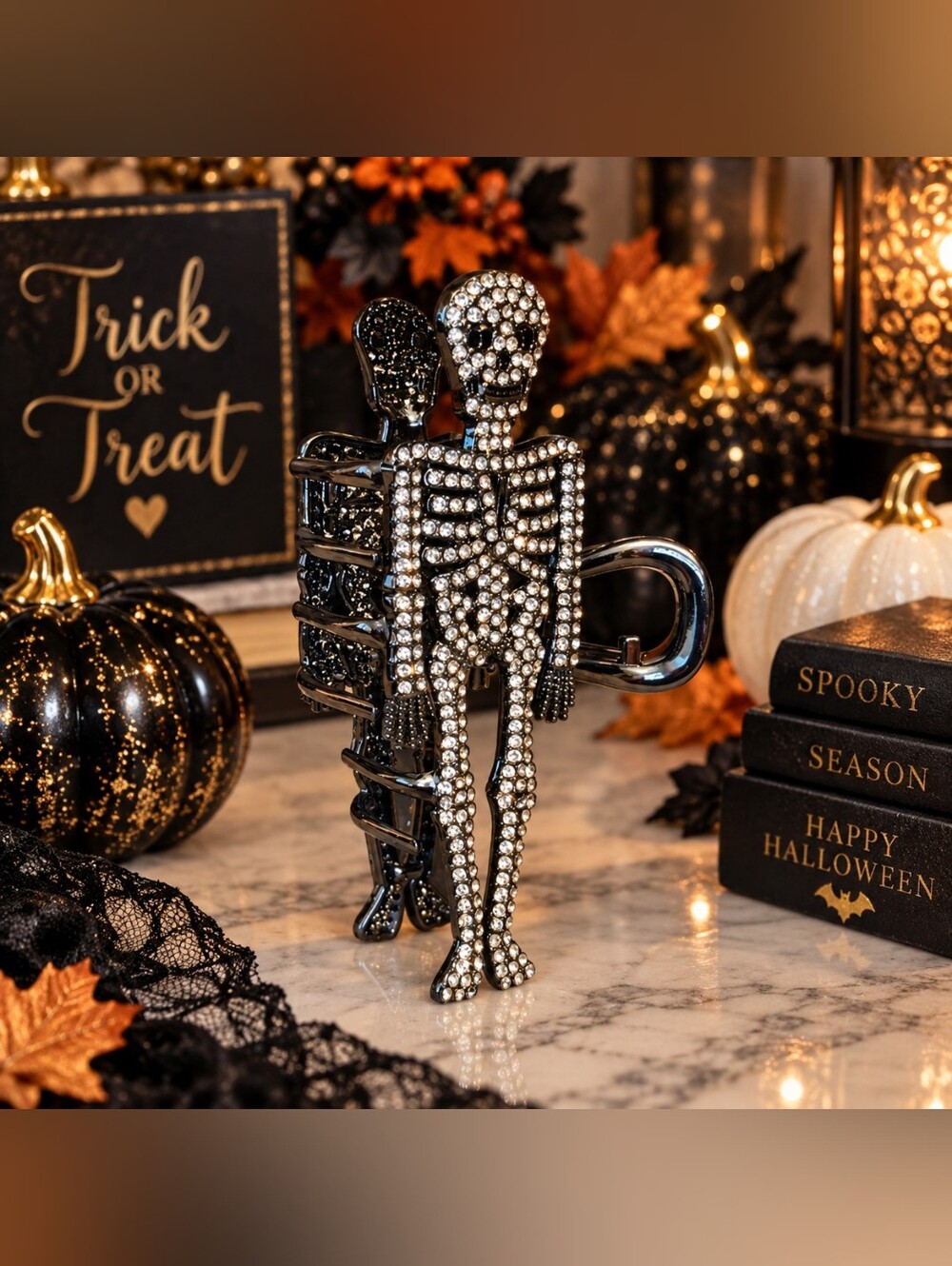 TJ Maxx Rhinestone Skeleton Claw Clip NWOT